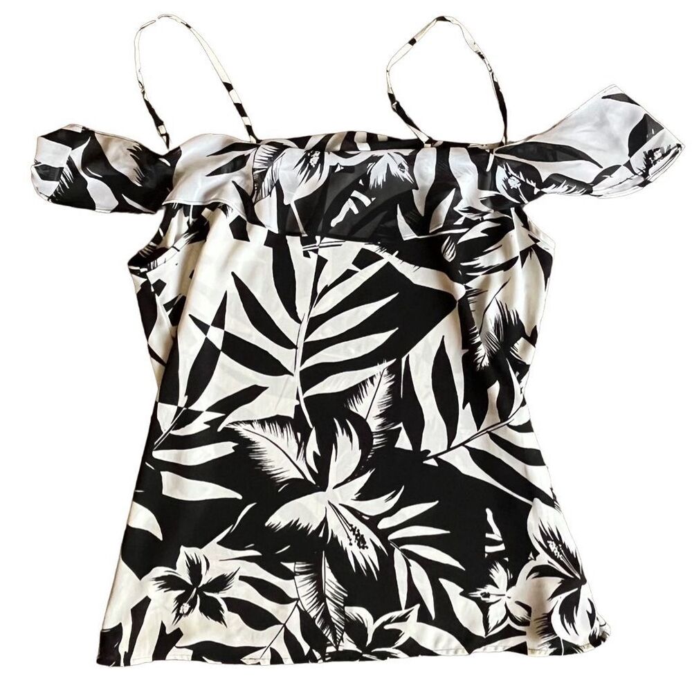 Black and White Floral Women's Top